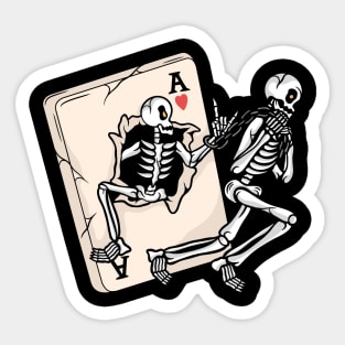 Card and skull Sticker